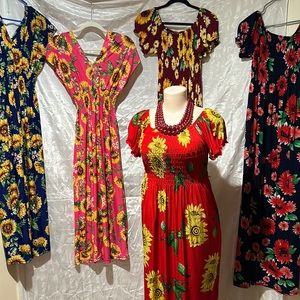 Flower dress summer dress XL